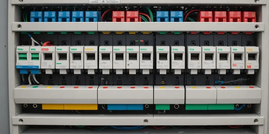 Modern consumer unit with circuit breakers