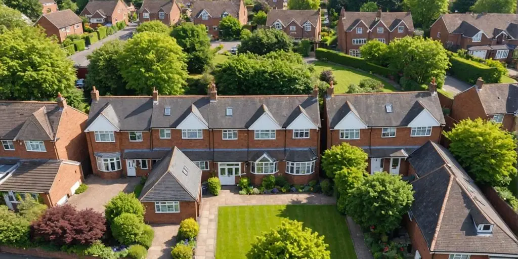 Suburban UK houses with lofts, extensions, and garages.